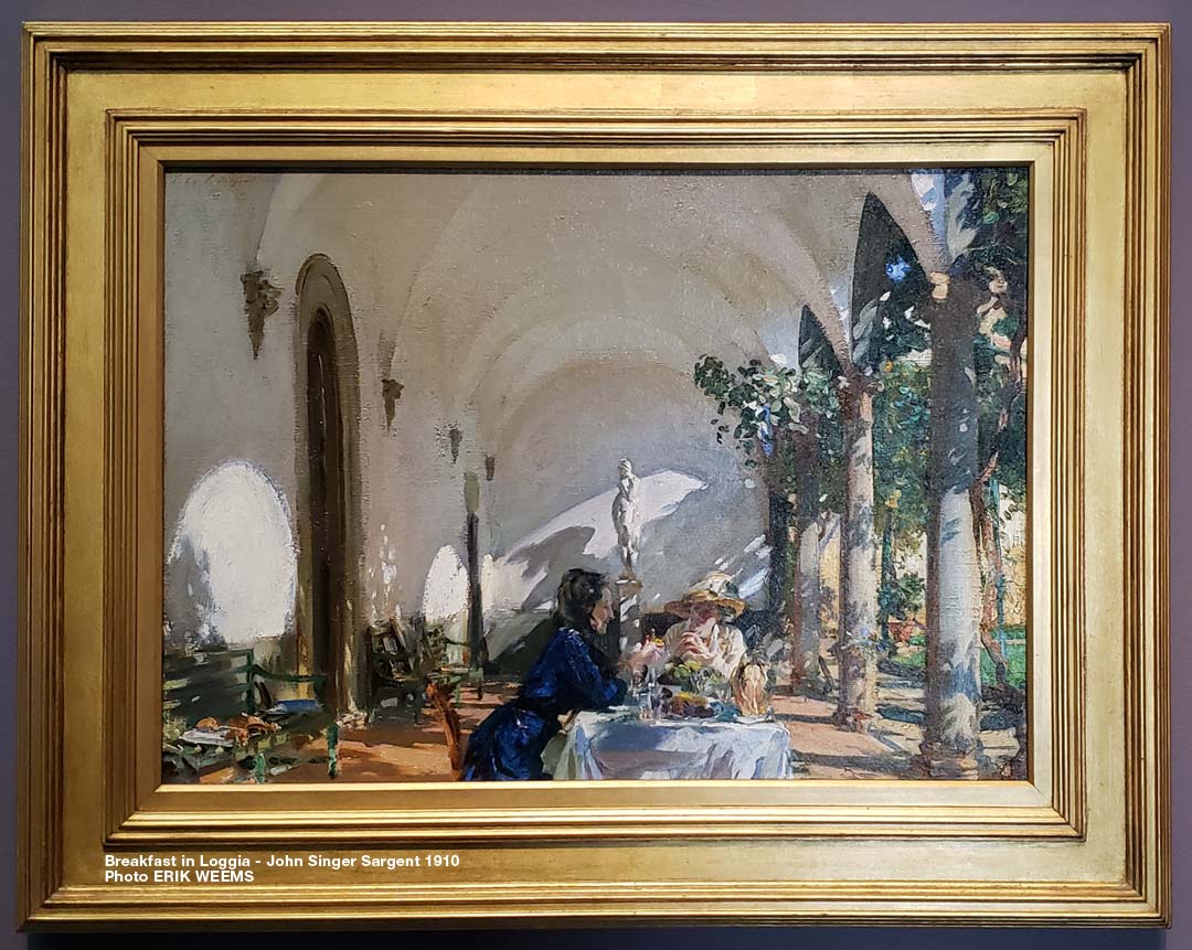 Oil Painting - Breakfast in Loggie by John Singer Sargent - 1910